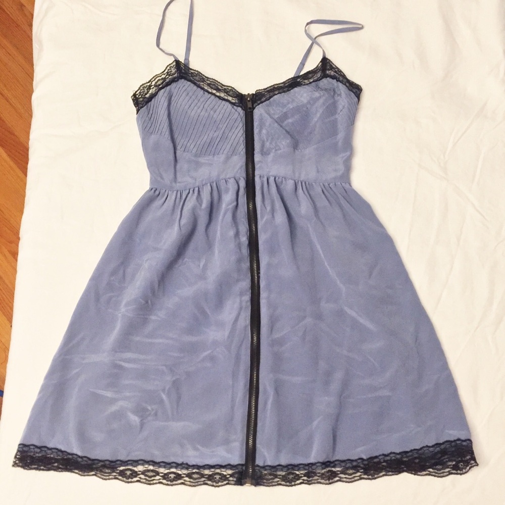 Forever 21 Faux Silk Blue Dress Size S